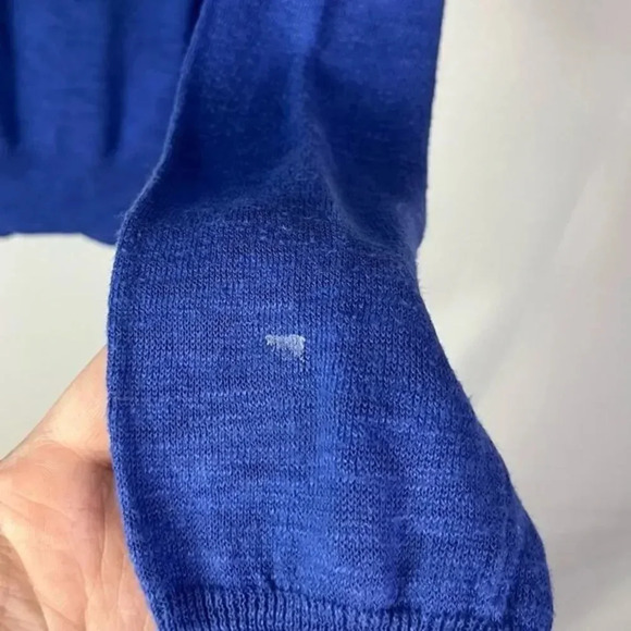 Joie Royal Blue Linen Round Neck Pullover Sweater S - Picture 4 of 5